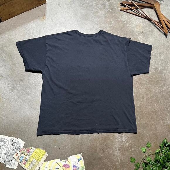 Y2K Tiger VS Dragon Flames Skull Graphic Tee Mens XL Black Grunge Boxy Shirt - Picture 3 of 4